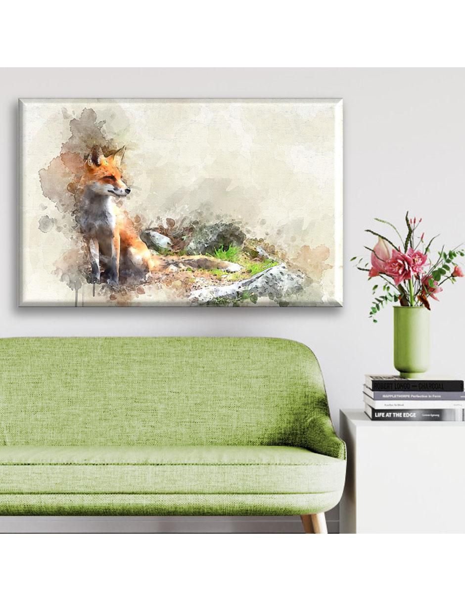 Cuadro decorativo Zorro acuarela 2