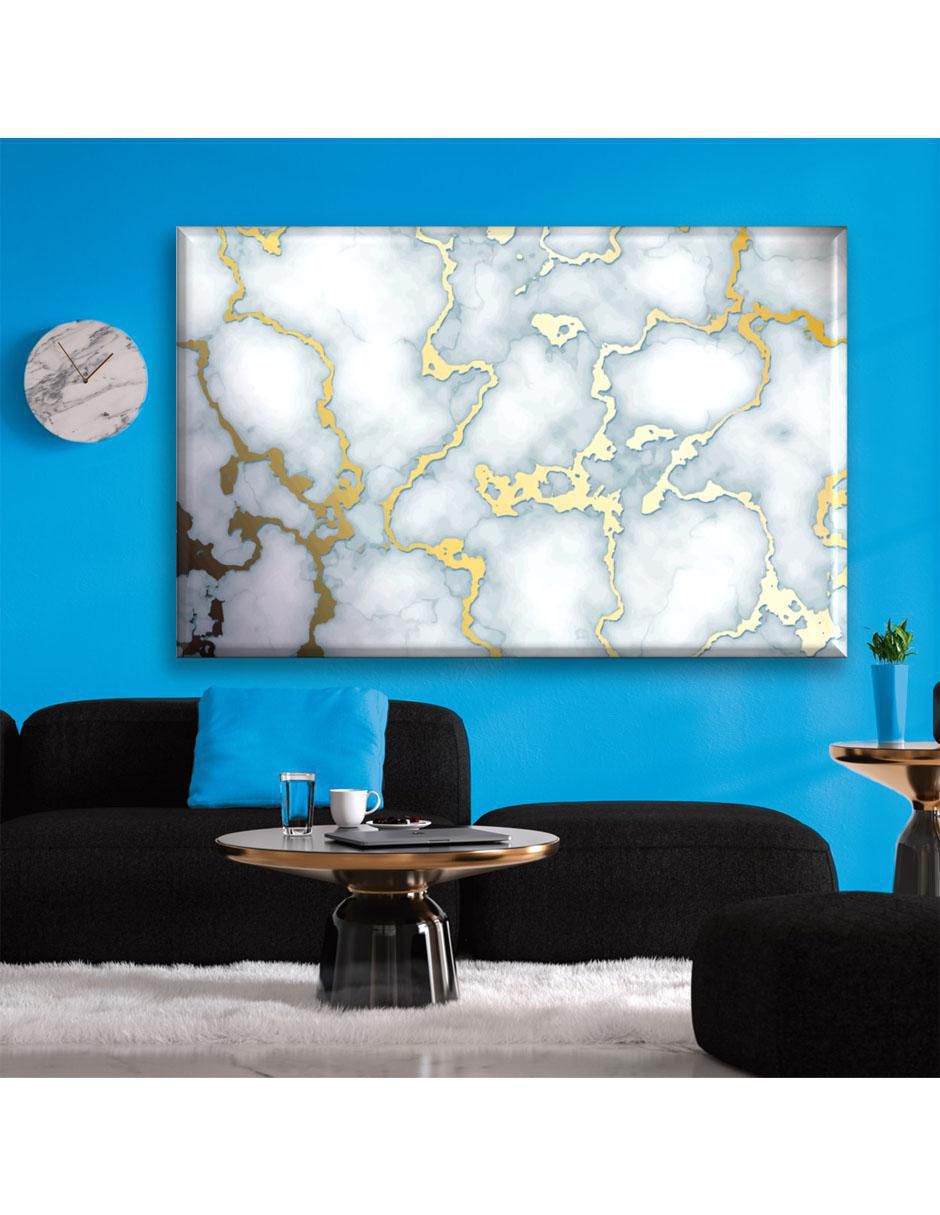 Cuadro decorativo Mármol con detalles dorado 2
