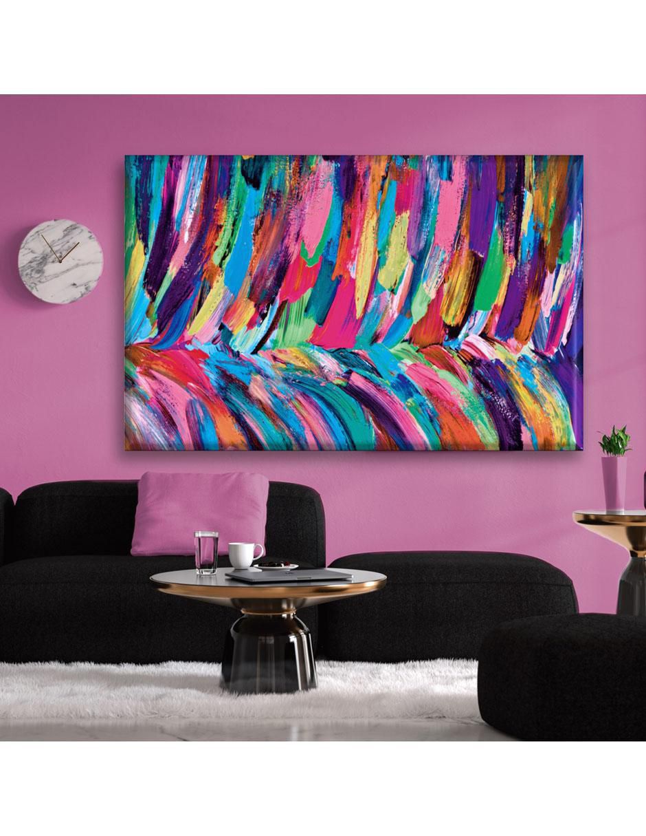 Cuadro decorativo Pinceladas arcoíris 2