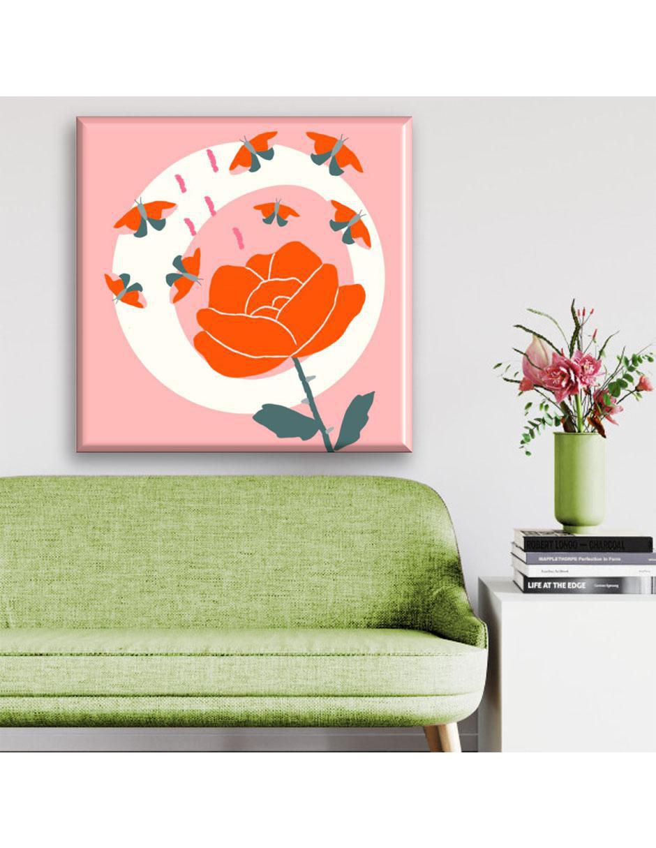 Cuadro decorativo Rosa naranja 2
