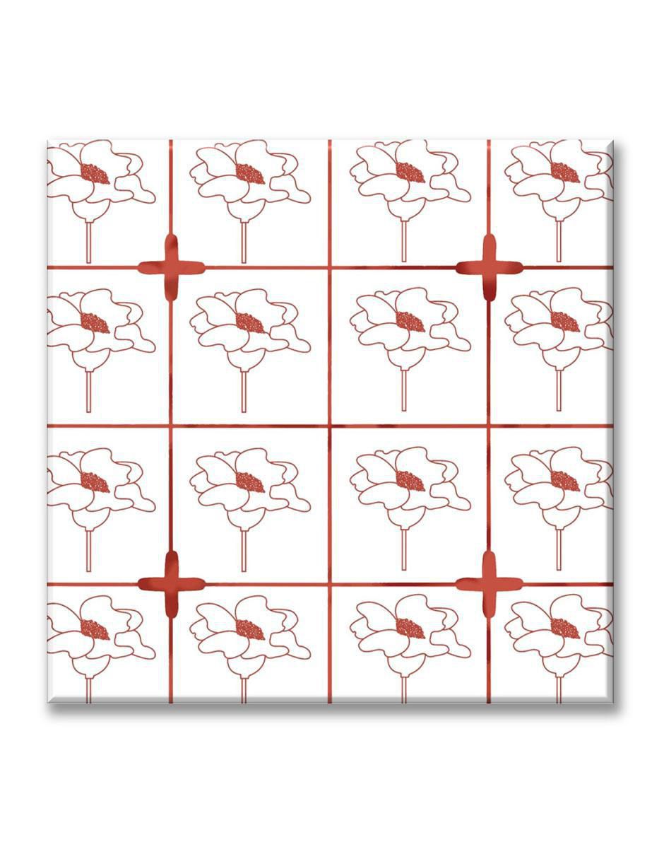 Cuadro decorativo Mosaico flores rojas