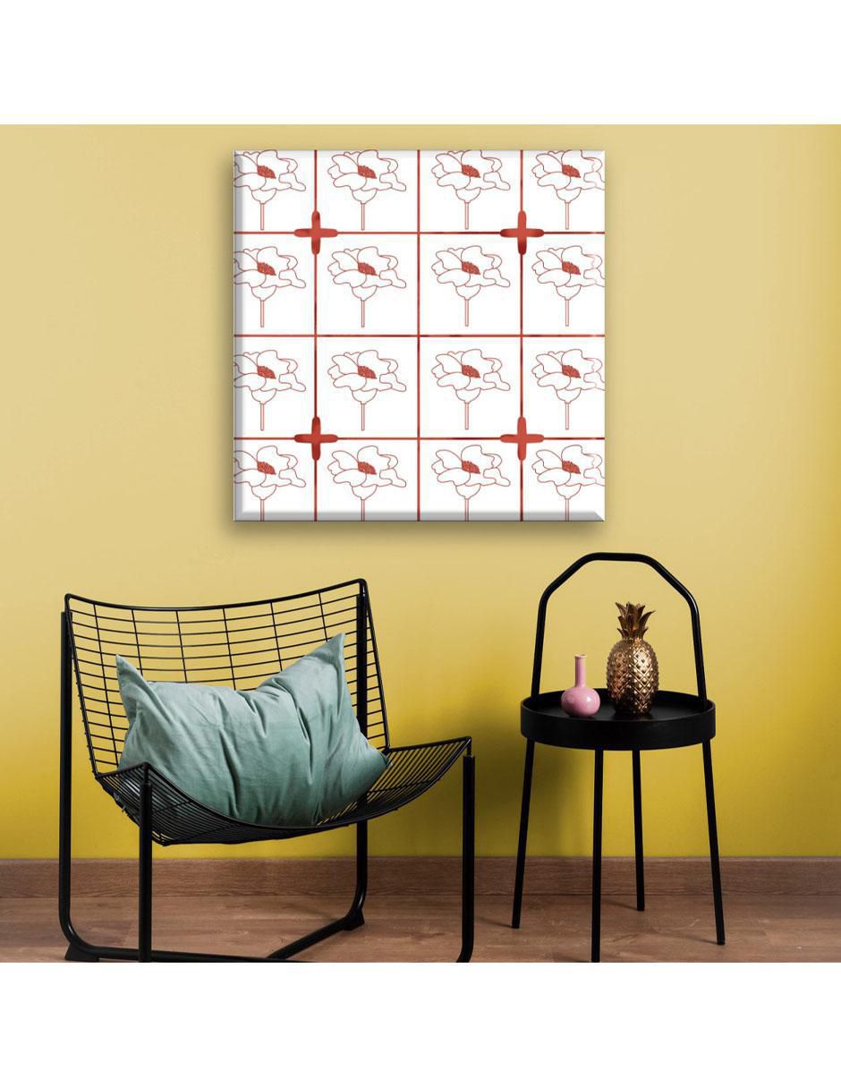 Cuadro decorativo Mosaico flores rojas 2