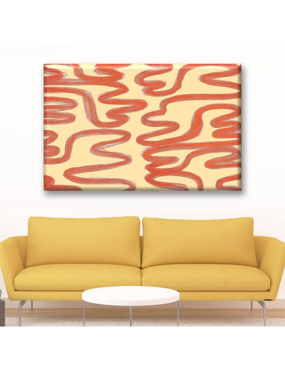 Cuadro decorativo Curvas rojas 2