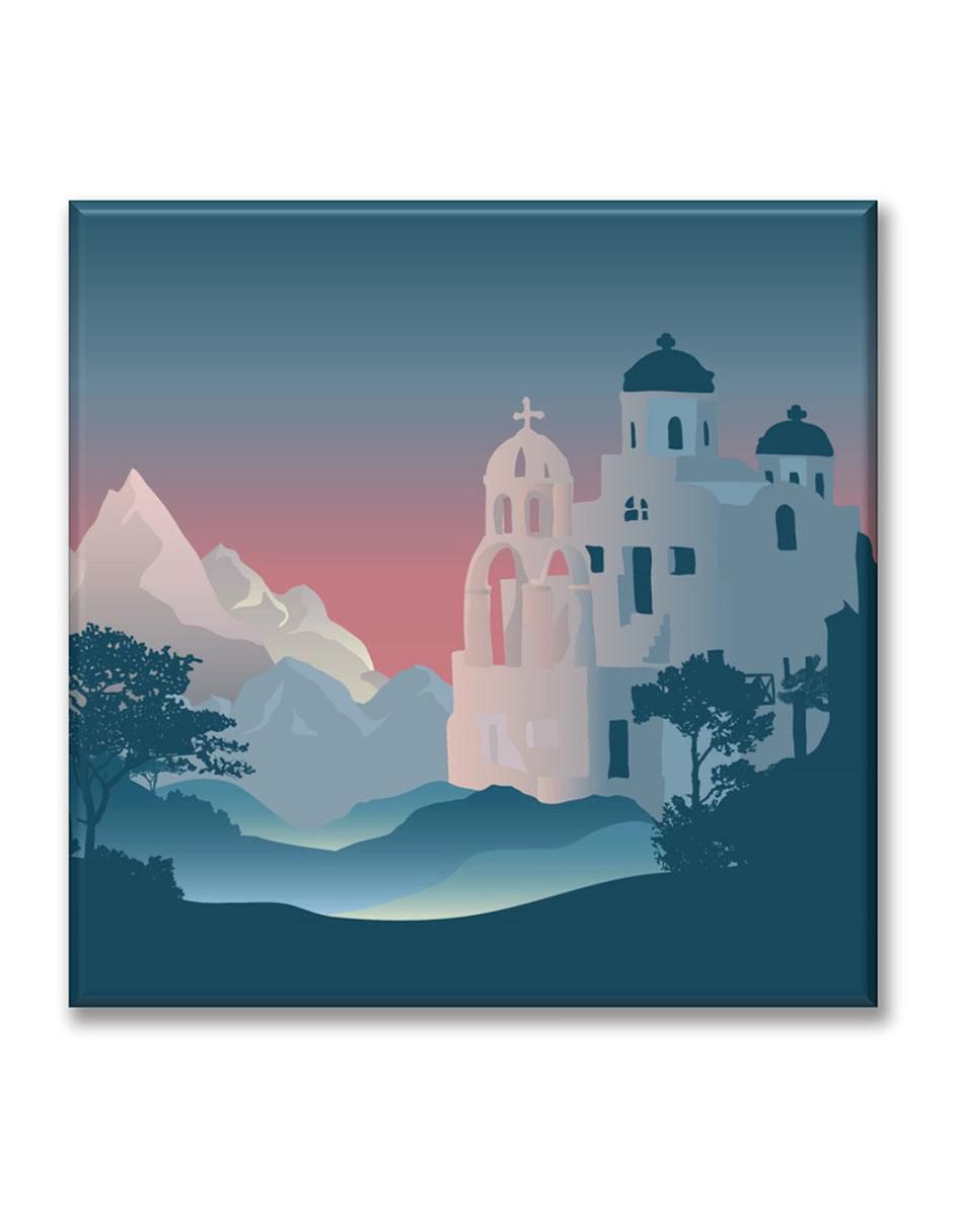 Cuadro decorativo Santorini al atardecer