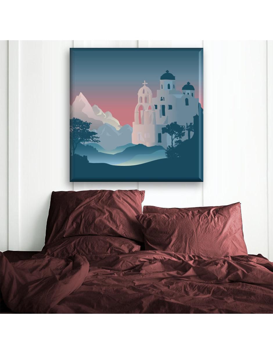 Cuadro decorativo Santorini al atardecer 2