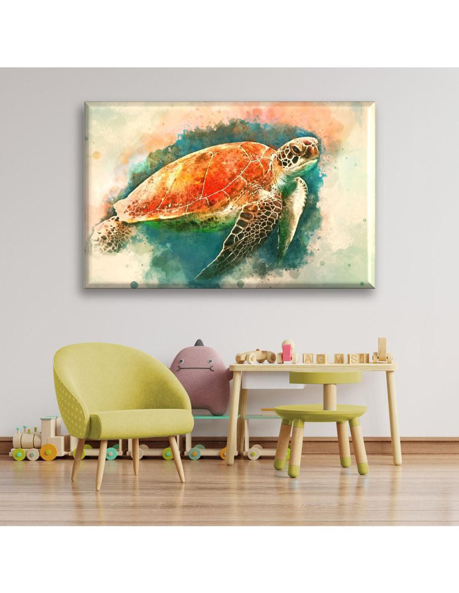 Cuadro decorativo Tortuga acuarela 2