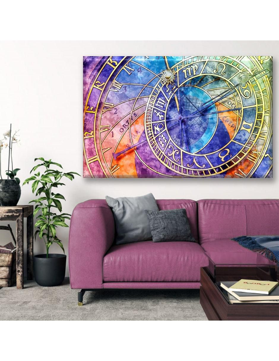 Cuadro decorativo Reloj acuarela 2