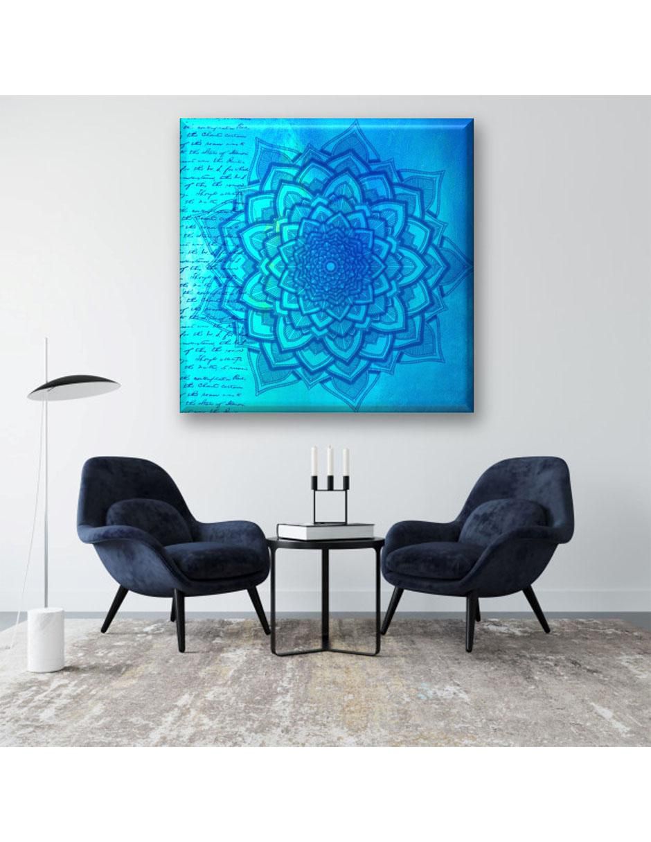 Cuadro decorativo Mandala azul 2