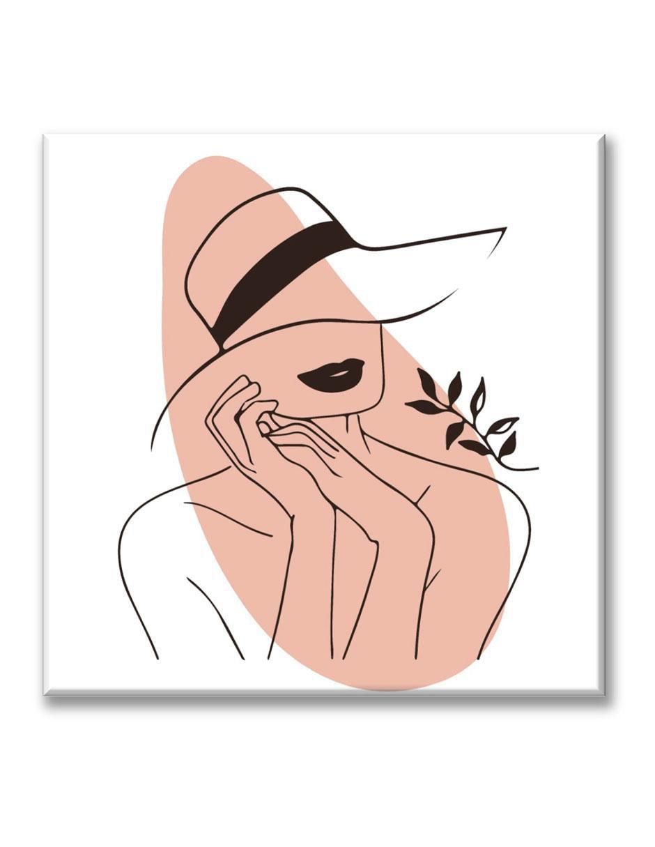 Cuadro decorativo Silueta mujer con sombrero Cuadro decorativo Silueta mujer con sombrero
