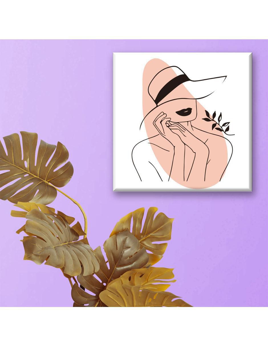 Cuadro decorativo Silueta mujer con sombrero 2