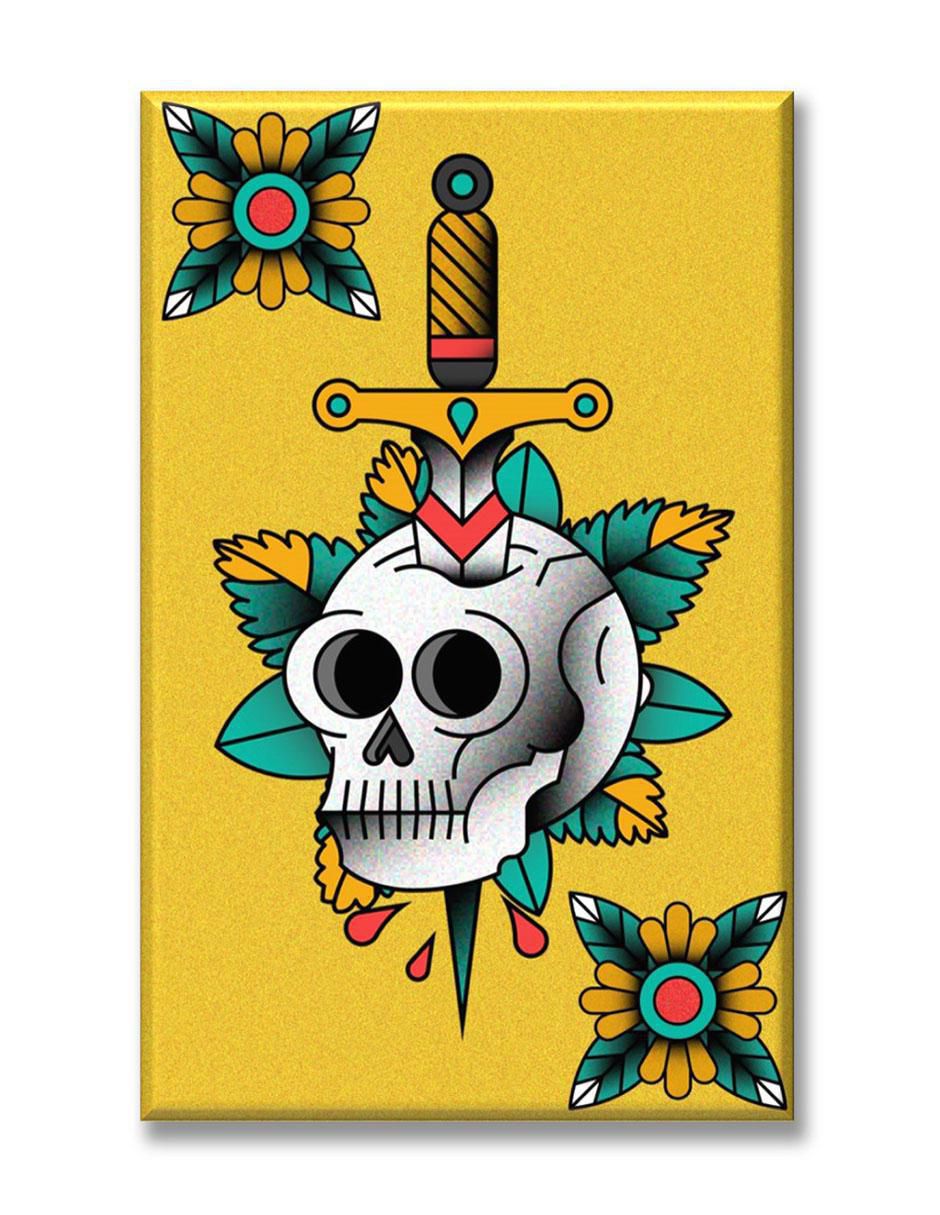 Cuadro decorativo calavera estilo tatuaje