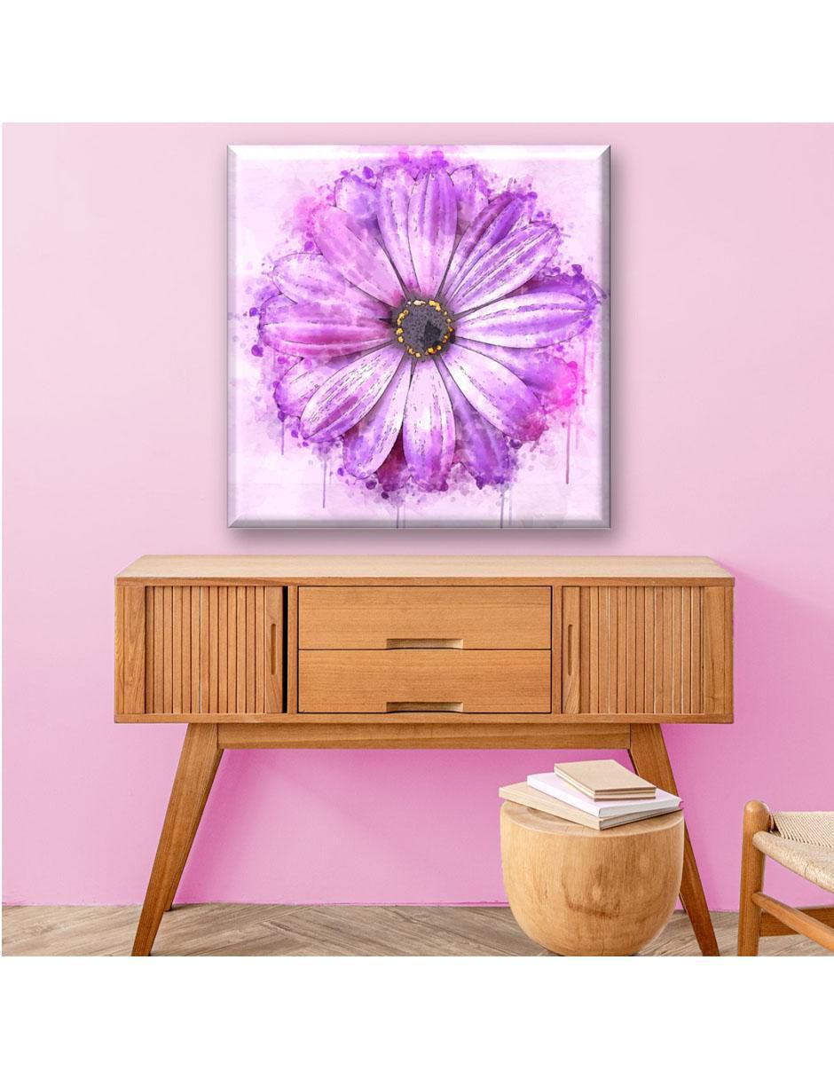 Cuadro decorativo Flor morada acuarela 2