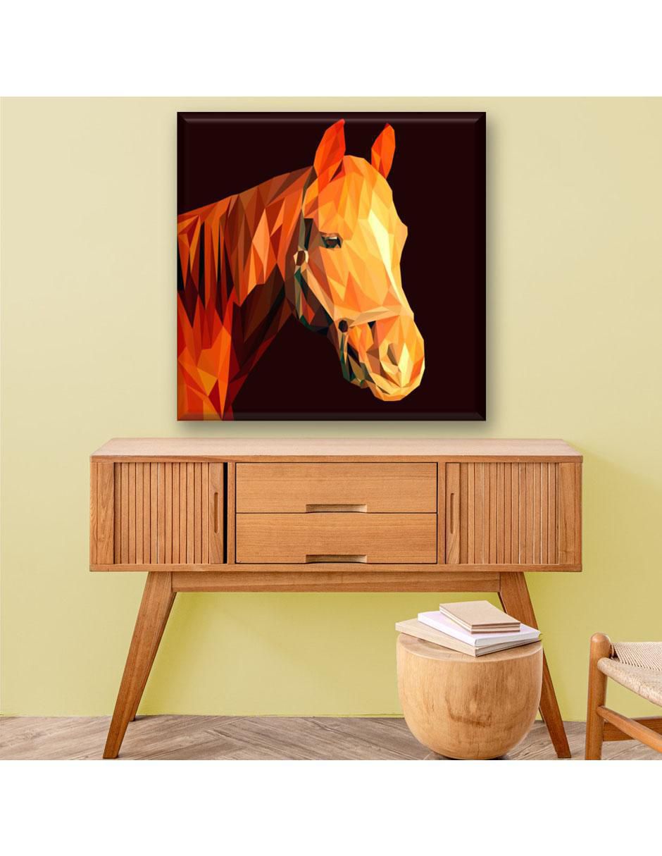 Cuadro decorativo Caballo poligonal 2