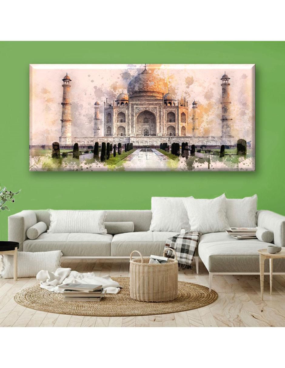 Cuadro decorativo Taj Mahal acuarela 2