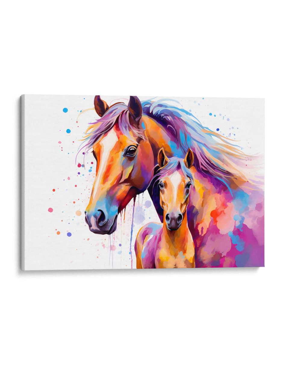 Cuadro decorativo Familia de caballos
