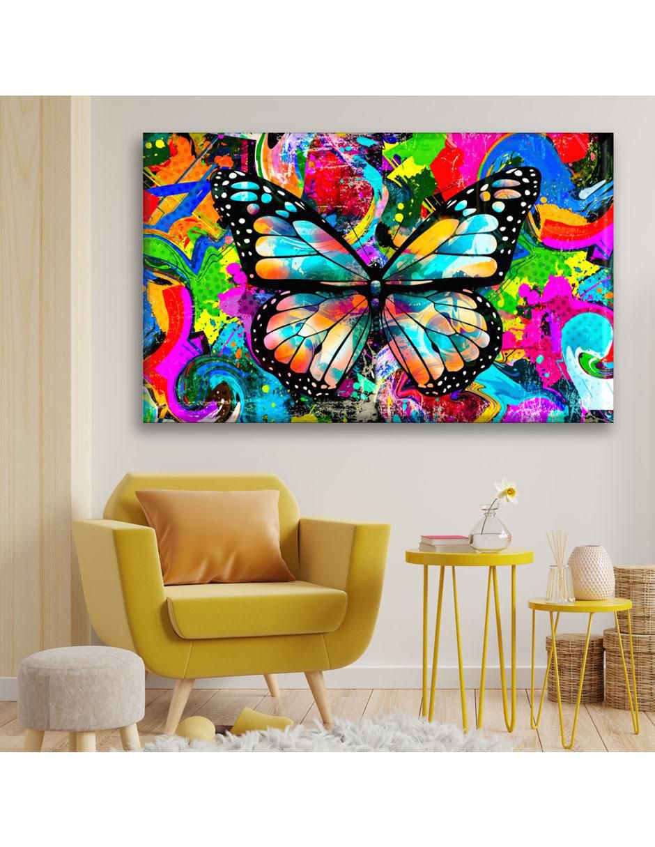 Cuadro decorativo Mariposa street art 3