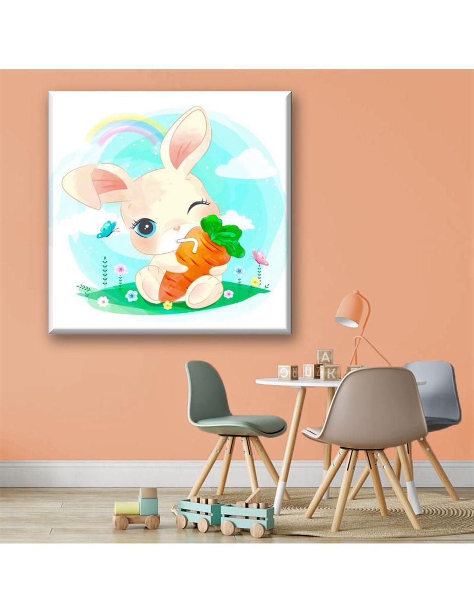 Cuadro decorativo Conejito zanahoria 2