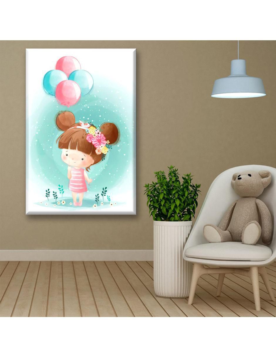 Cuadro decorativo Niña con globos 2