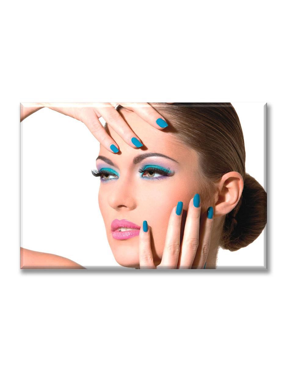 Cuadro decorativo maquillaje azul