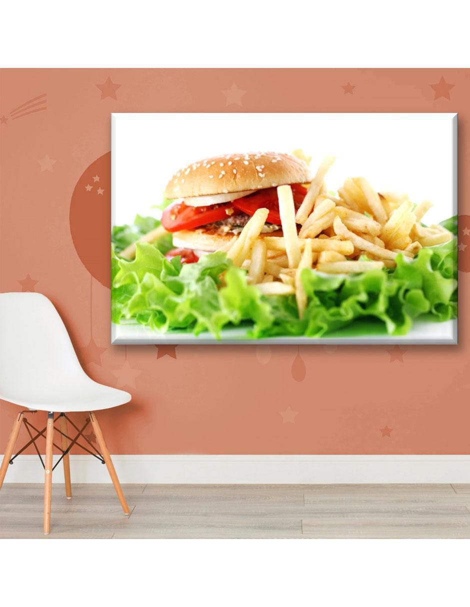 Cuadro decorativo Burger con papas 2