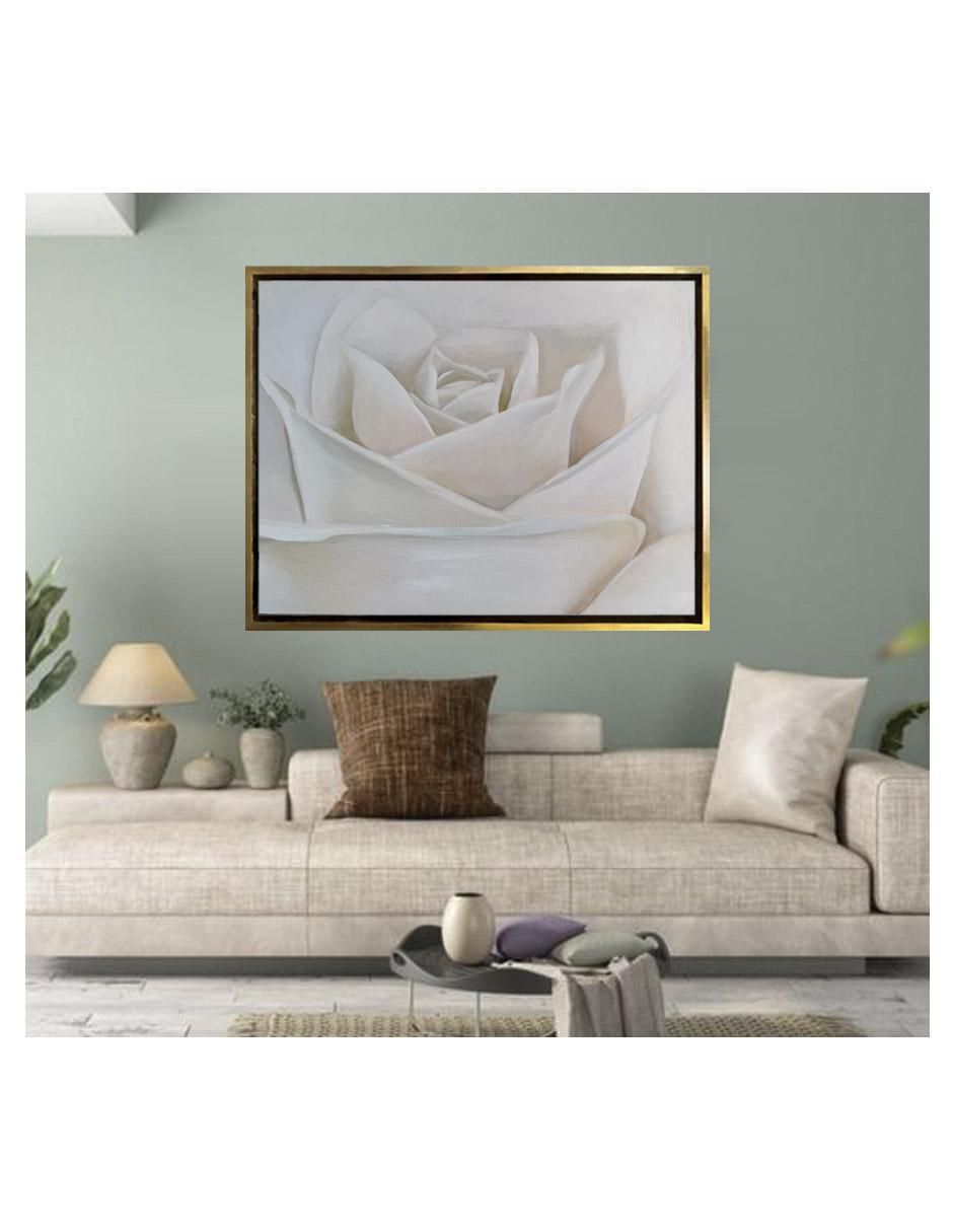 Pintura White Flower técnica acrílico Nature 4