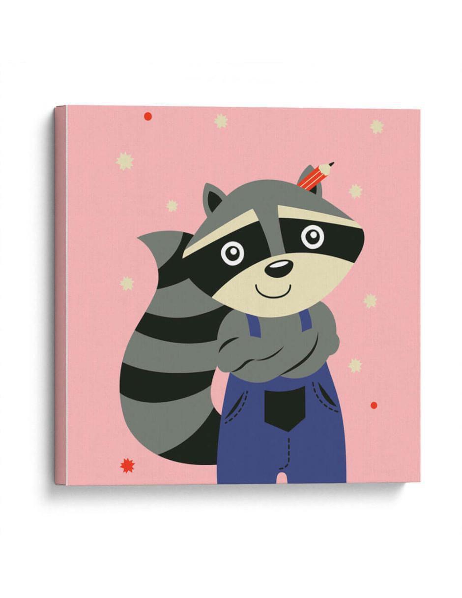 Cuadro decorativo Hola, niño, dice el mapache Cuadro decorativo Hola, niño, dice el mapache