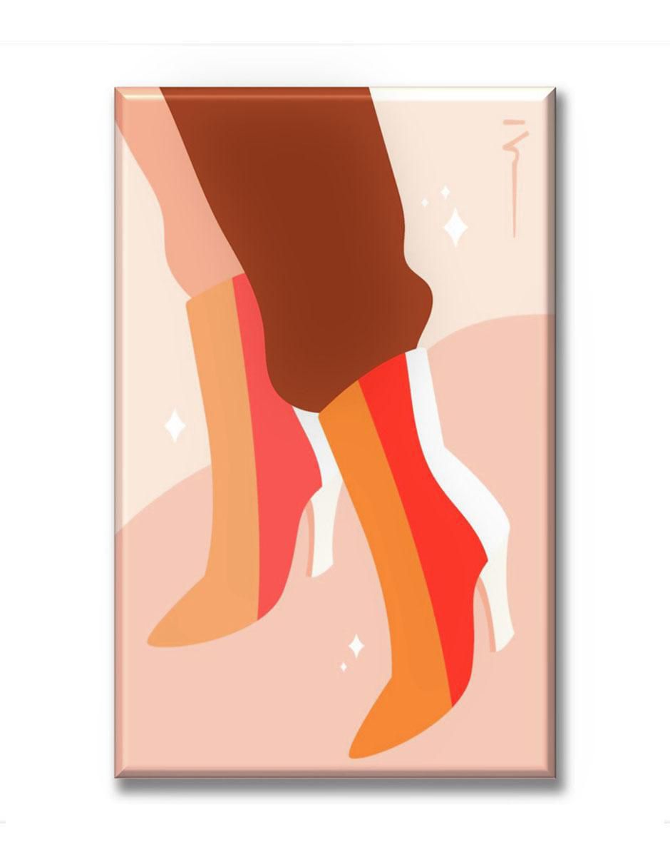 Cuadro decorativo Botas naranja