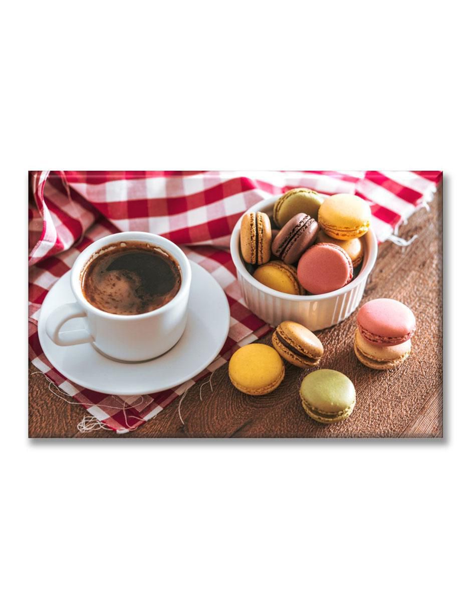 Cuadro decorativo Macarrones con café Cuadro decorativo Macarrones con café