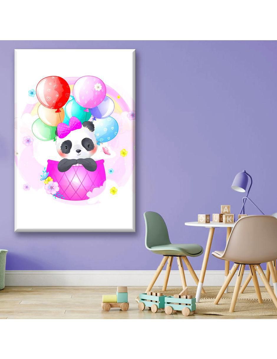 Cuadro decorativo Panda en globo 2