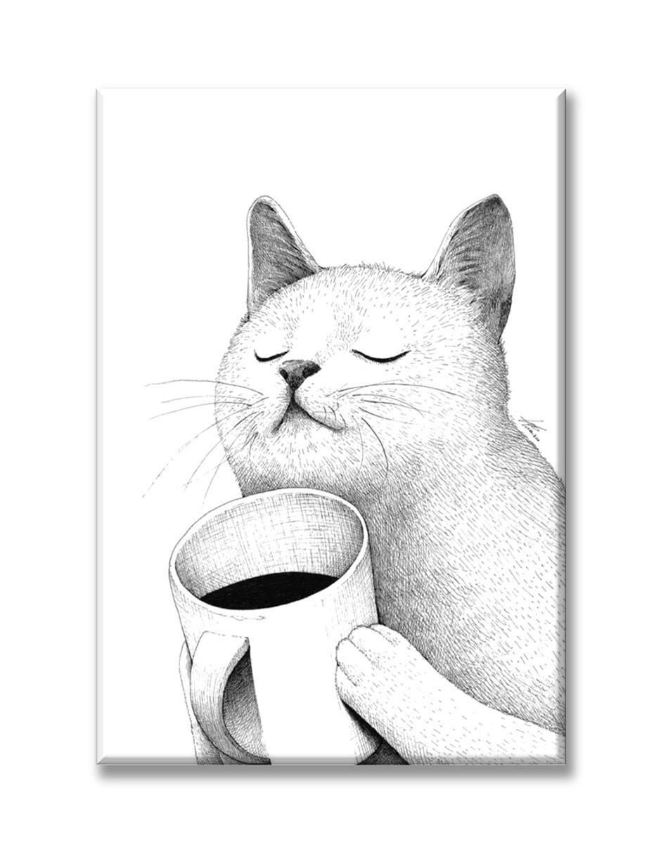 Cuadro decorativo Gato coffee