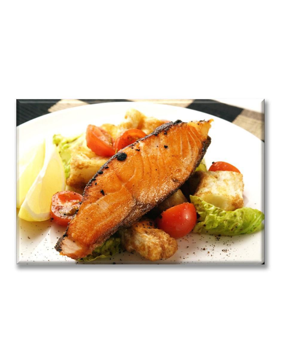 Cuadro decorativo Salmón con ensalada