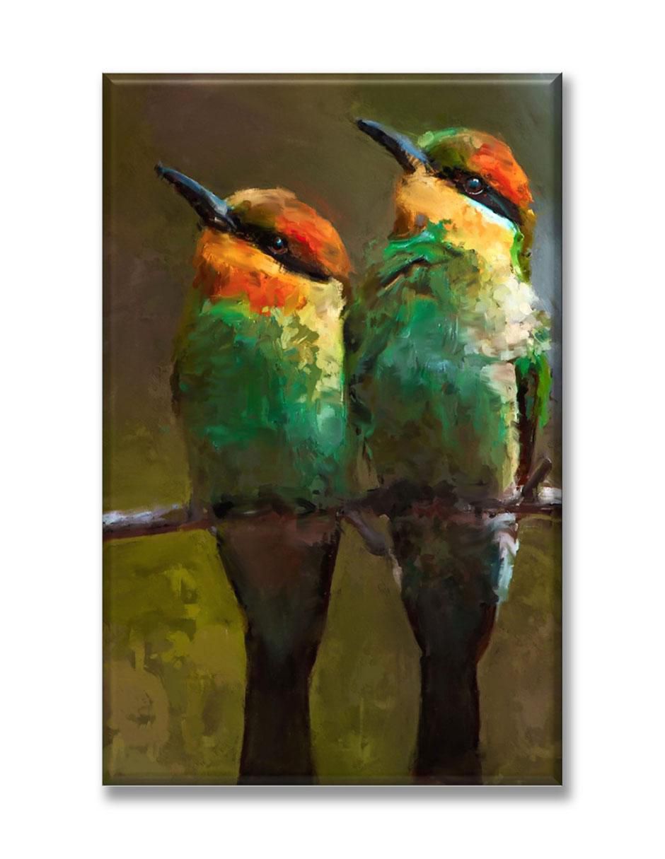 Cuadro decorativo Óleo pajaritos