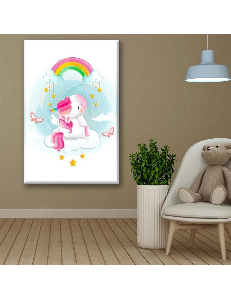 Cuadro decorativo Unicornio arcoiris 2