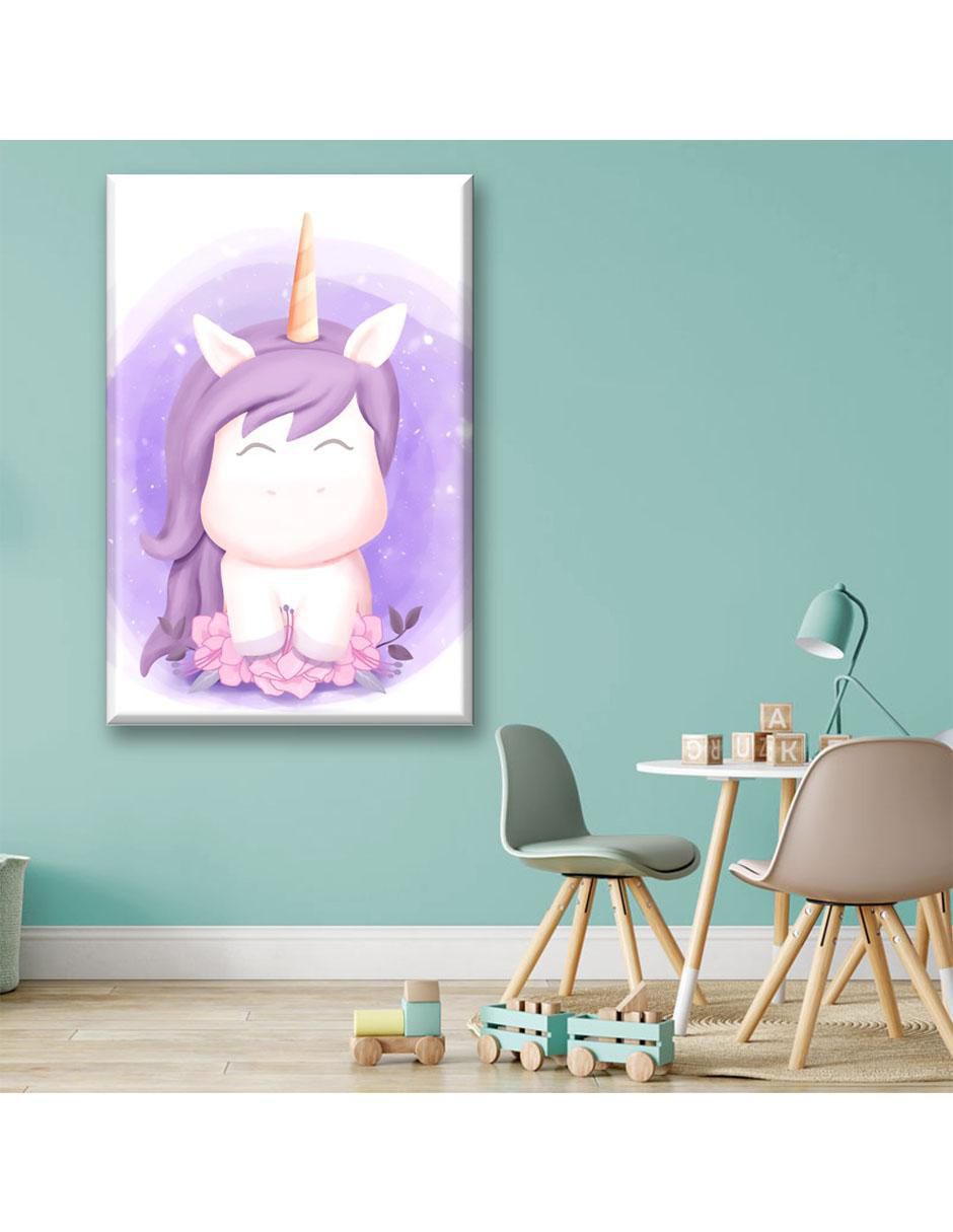Cuadro decorativo Unicornio acuarela 3