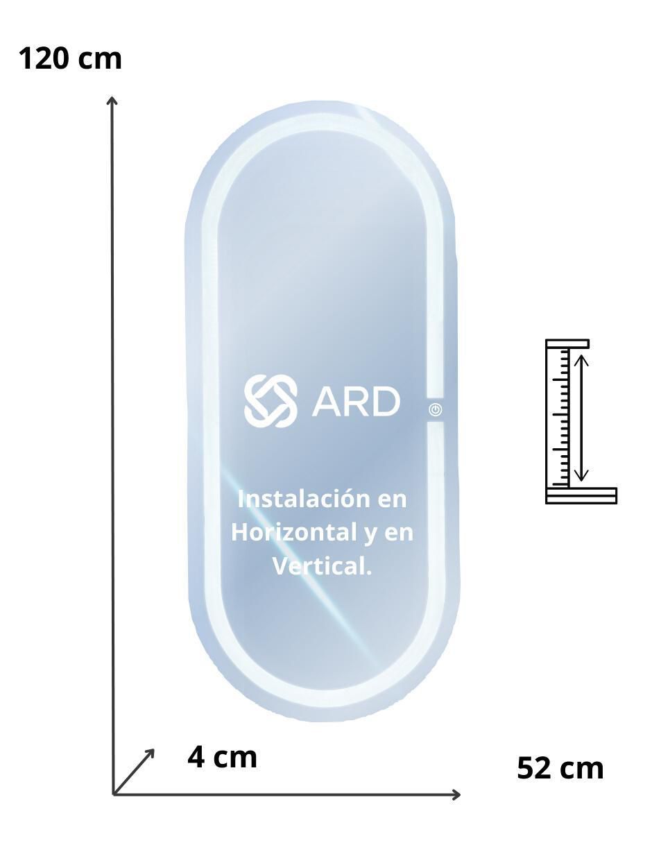 Espejo ovalado para baño con luz Led Glanz Oval Elegance 10