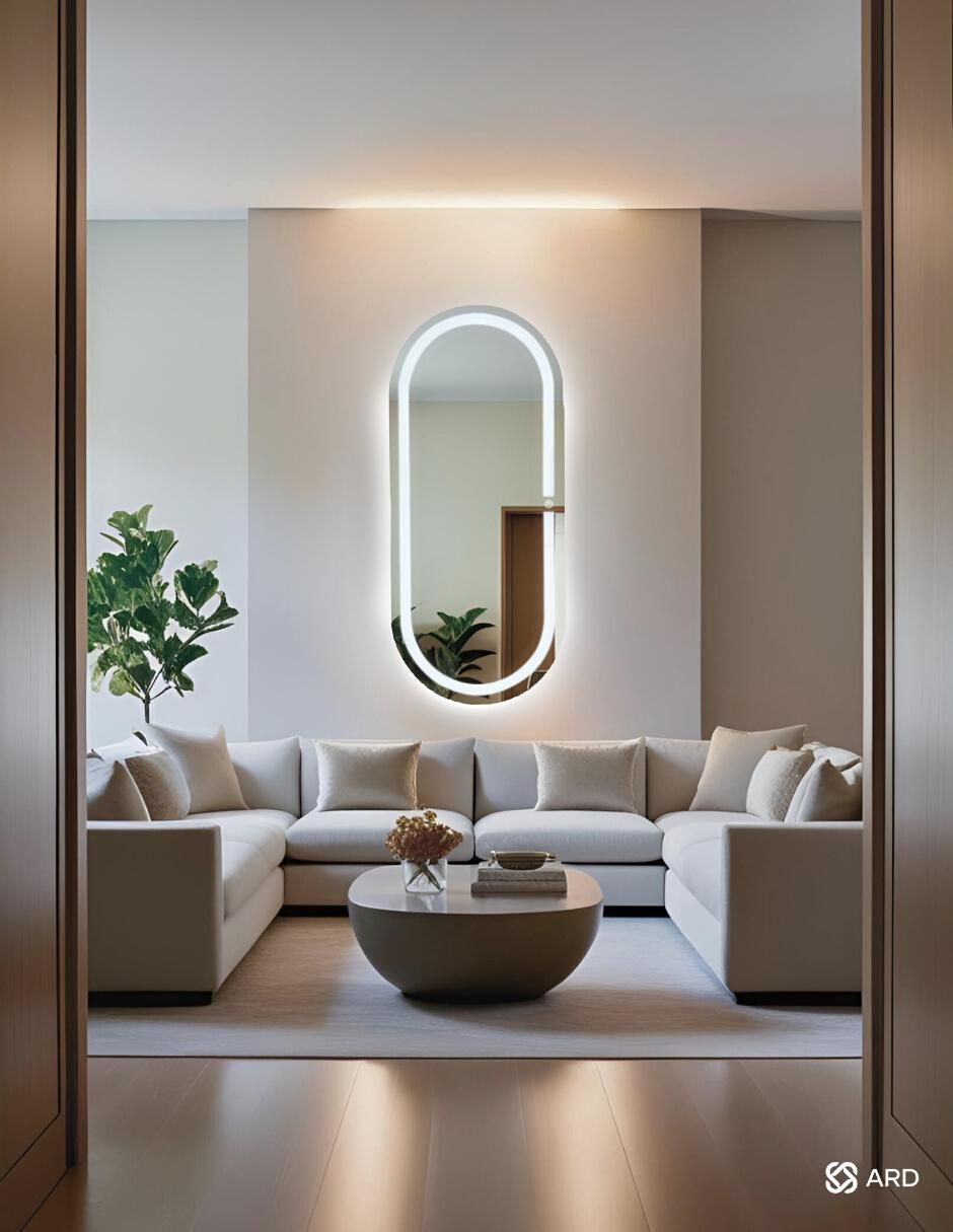 Espejo ovalado para baño con luz Led Glanz Oval Elegance 7
