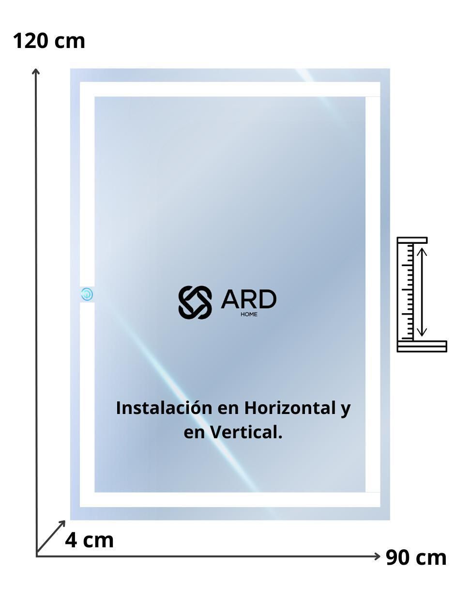 Espejo rectangular para baño con luz Led Glanz Prestige 9