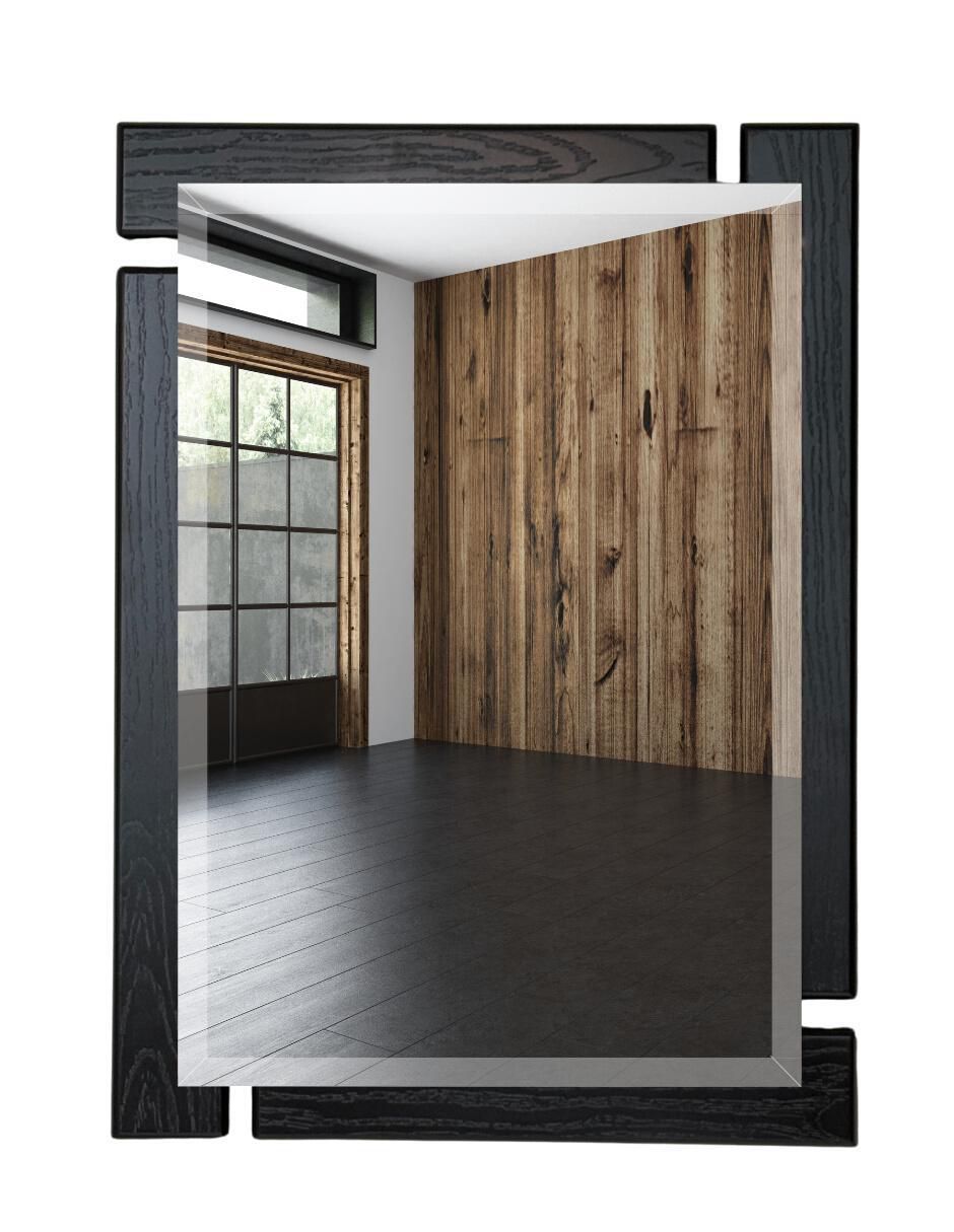 Espejo rectangular Decorativo de pared de madera Glanz Blackwood