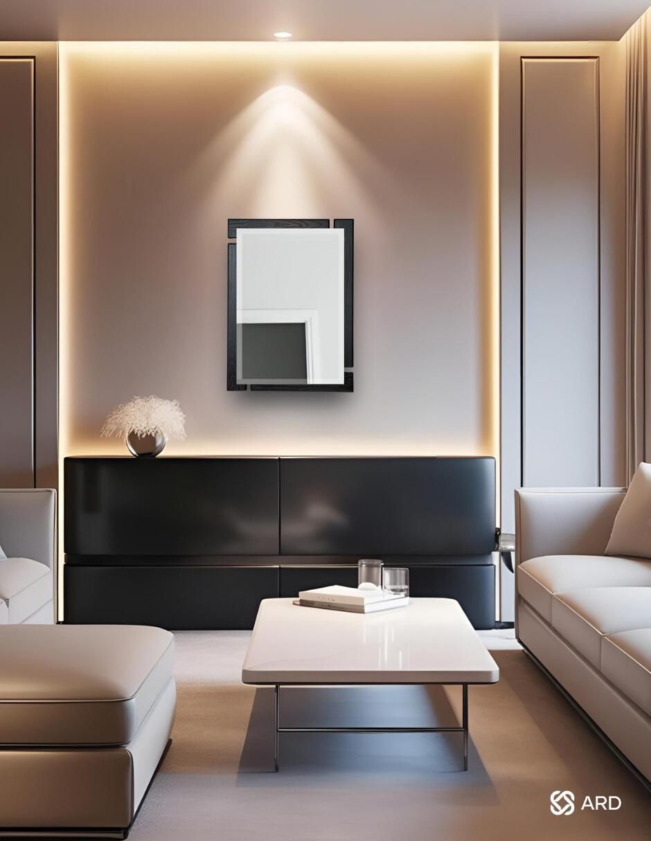 Espejo rectangular Decorativo de pared de madera Glanz Blackwood 5