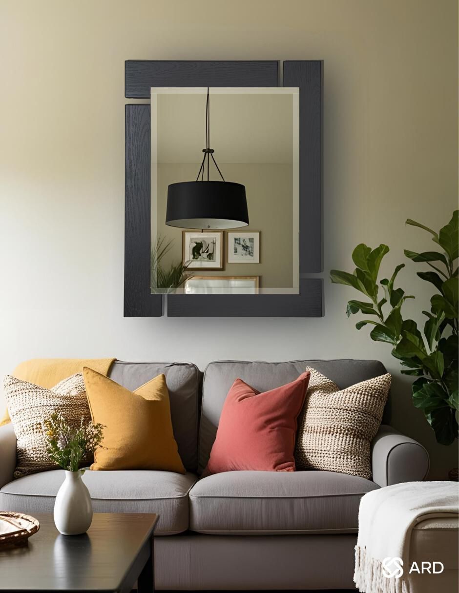 Espejo rectangular Decorativo de pared de madera Glanz Blackwood 2
