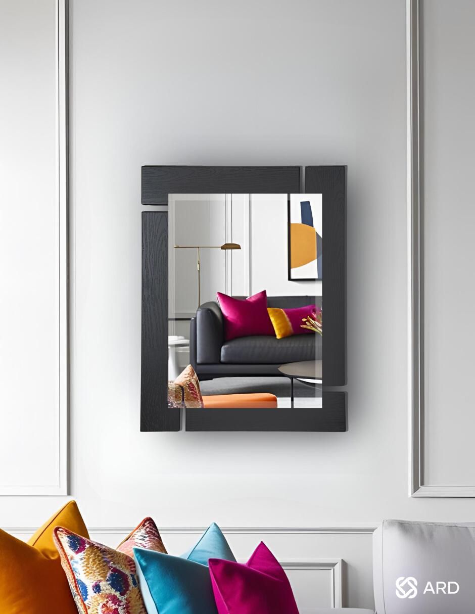 Espejo rectangular Decorativo de pared de madera Glanz Blackwood 3