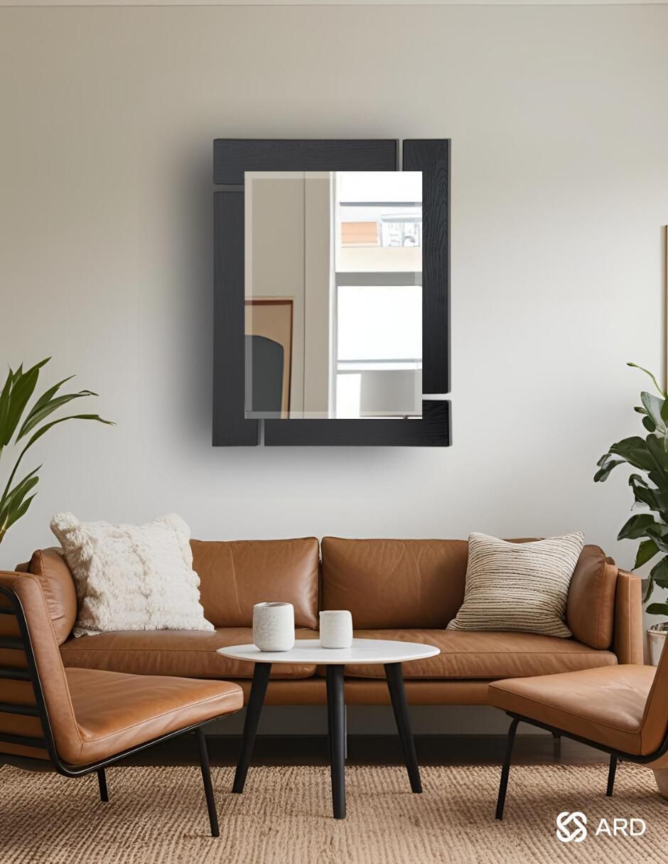 Espejo rectangular Decorativo de pared de madera Glanz Blackwood 5