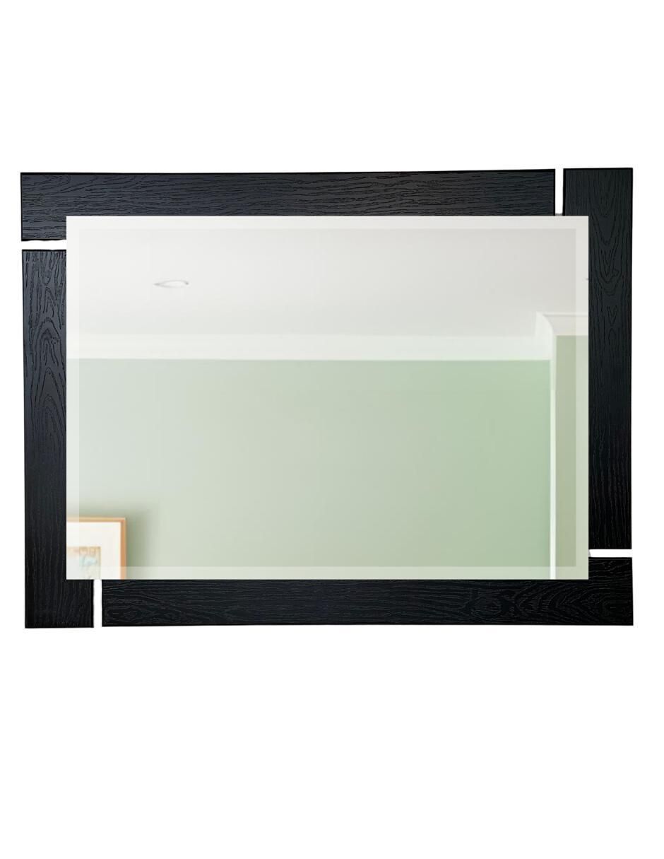 Espejo rectangular Decorativo de pared de madera Glanz Blackwood