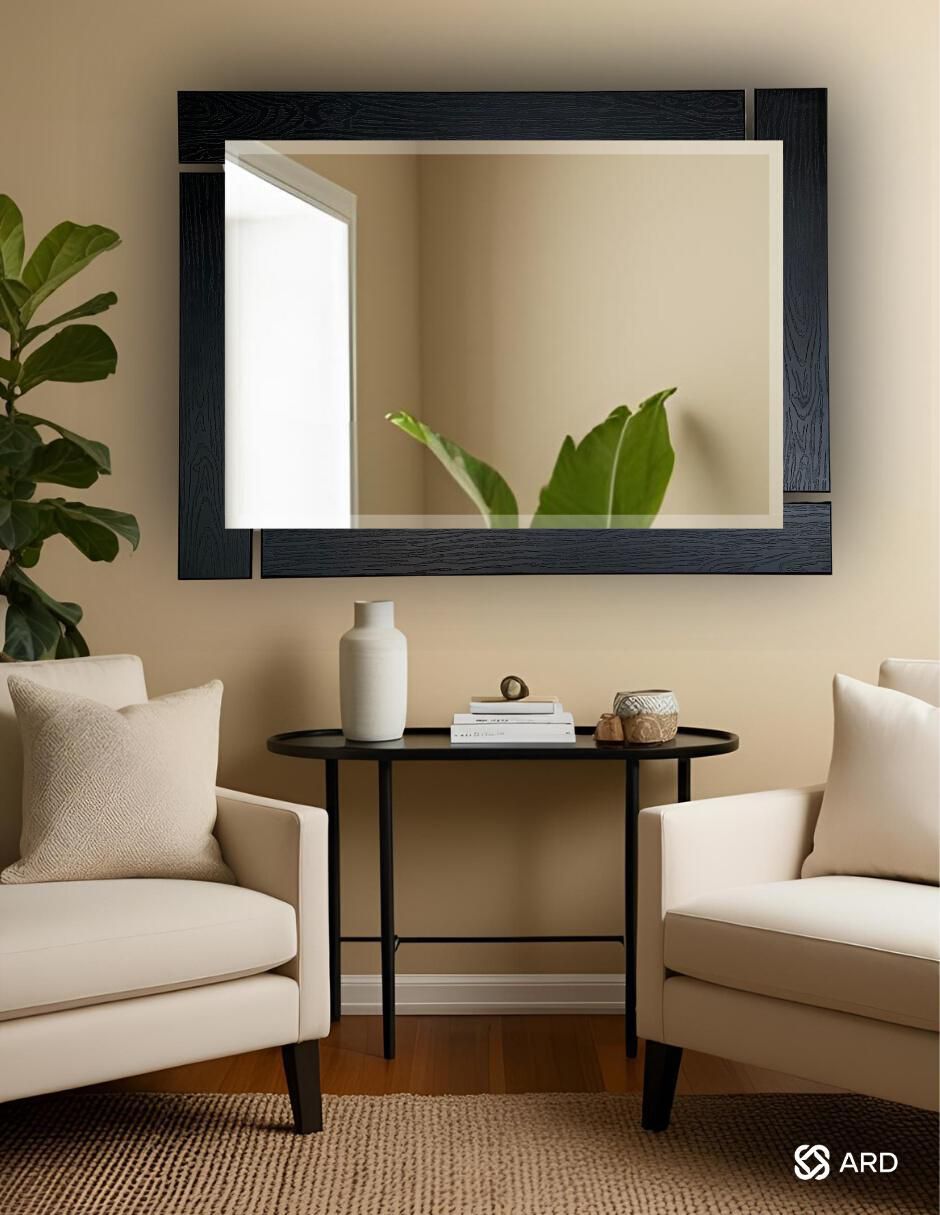 Espejo rectangular Decorativo de pared de madera Glanz Blackwood 6