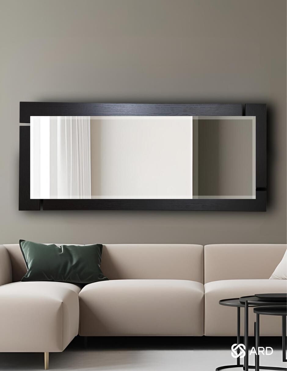 Espejo rectangular Decorativo de pared de madera Glanz Blackwood 2