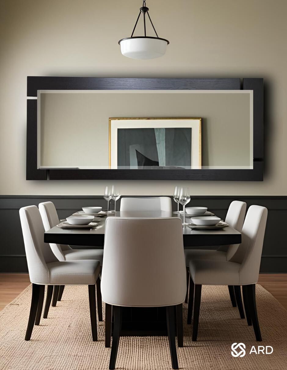 Espejo rectangular Decorativo de pared de madera Glanz Blackwood 4