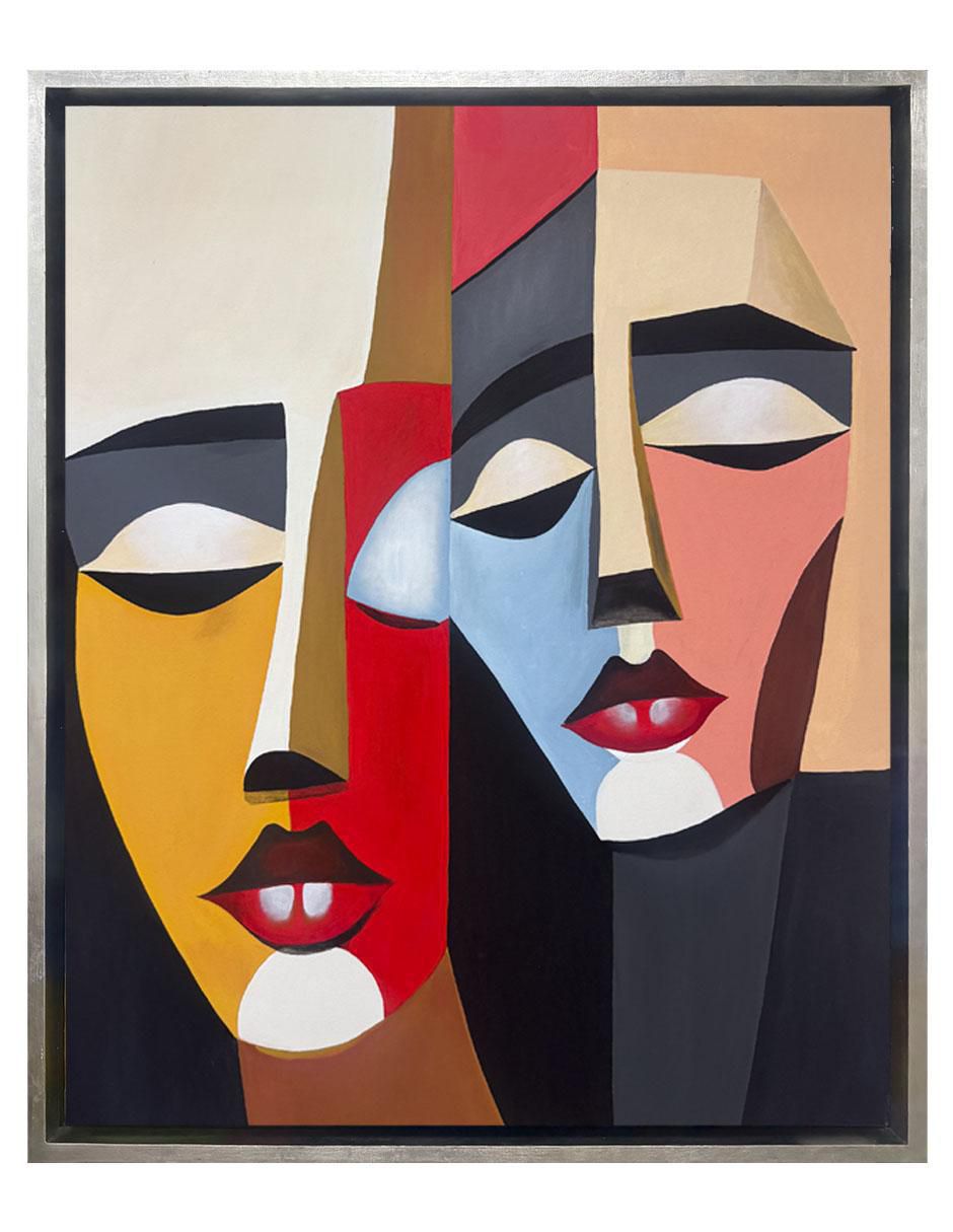 Pintura Melancolia técnica acrílico Faces