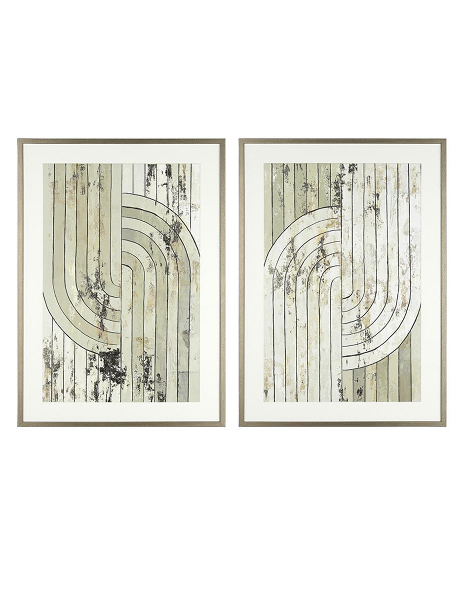 Litografía Art Deco Geo técnica mixta