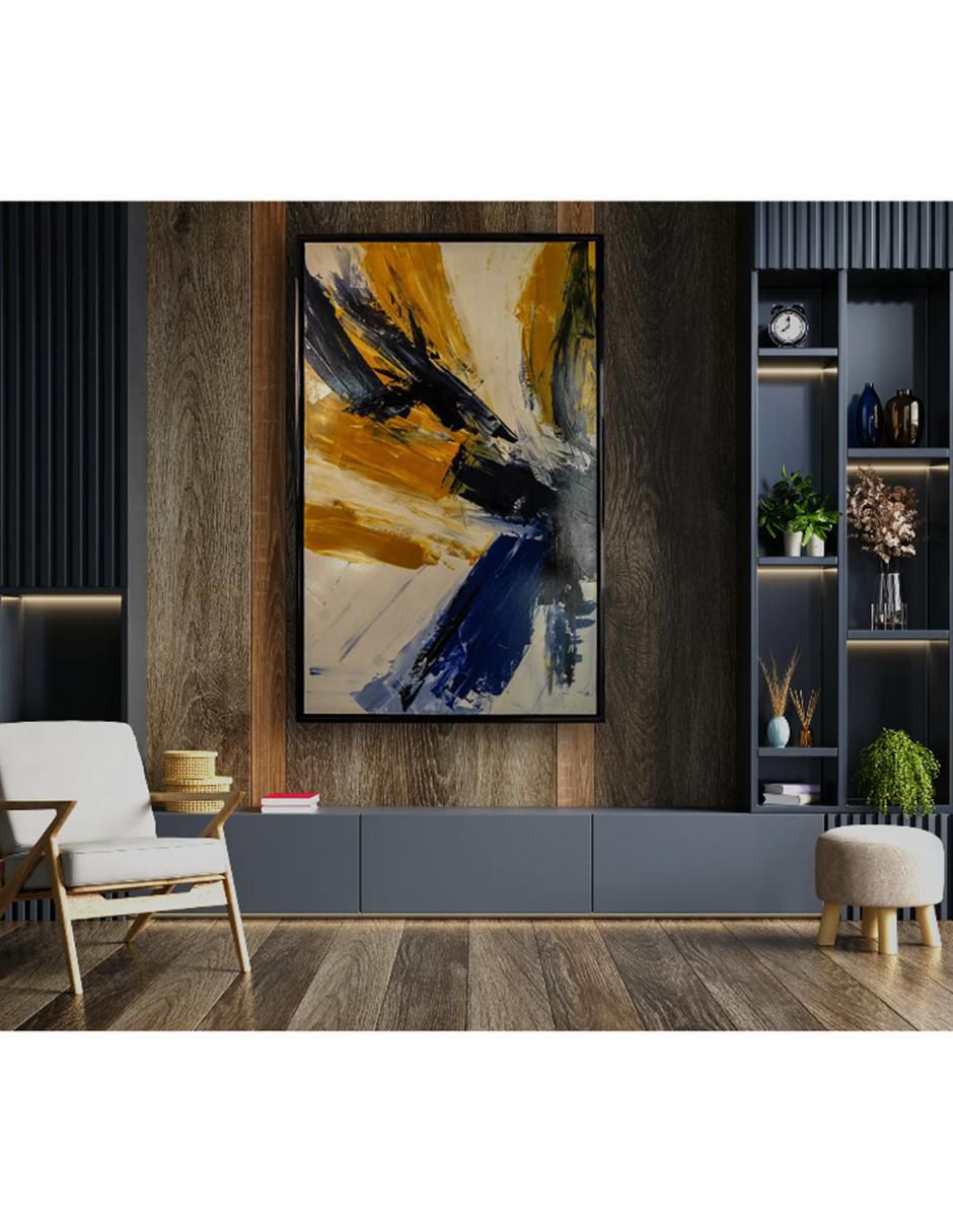Cuadro decorativo Abstract yellow & blue 4