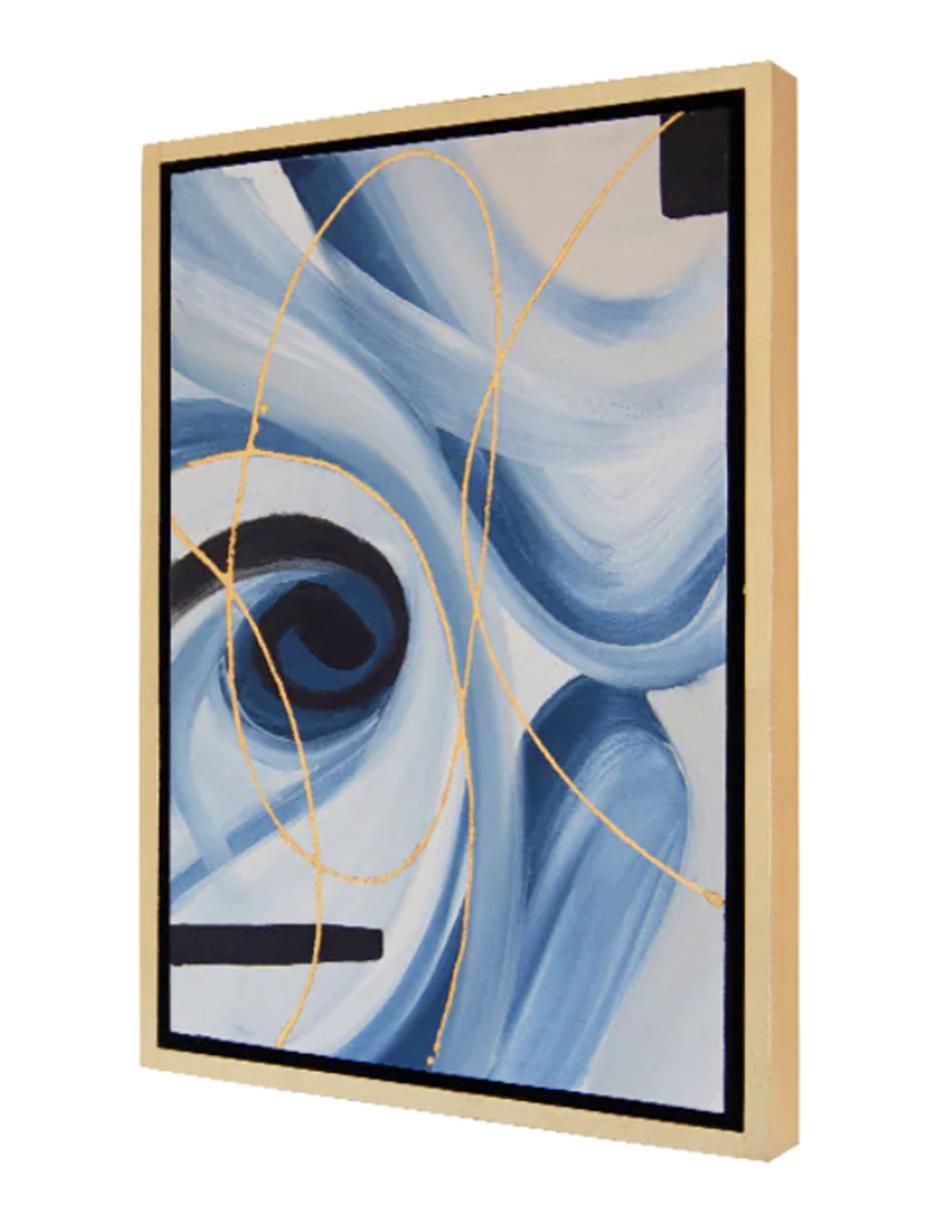 Cuadro decorativo Abstracto blue & golden rose 2